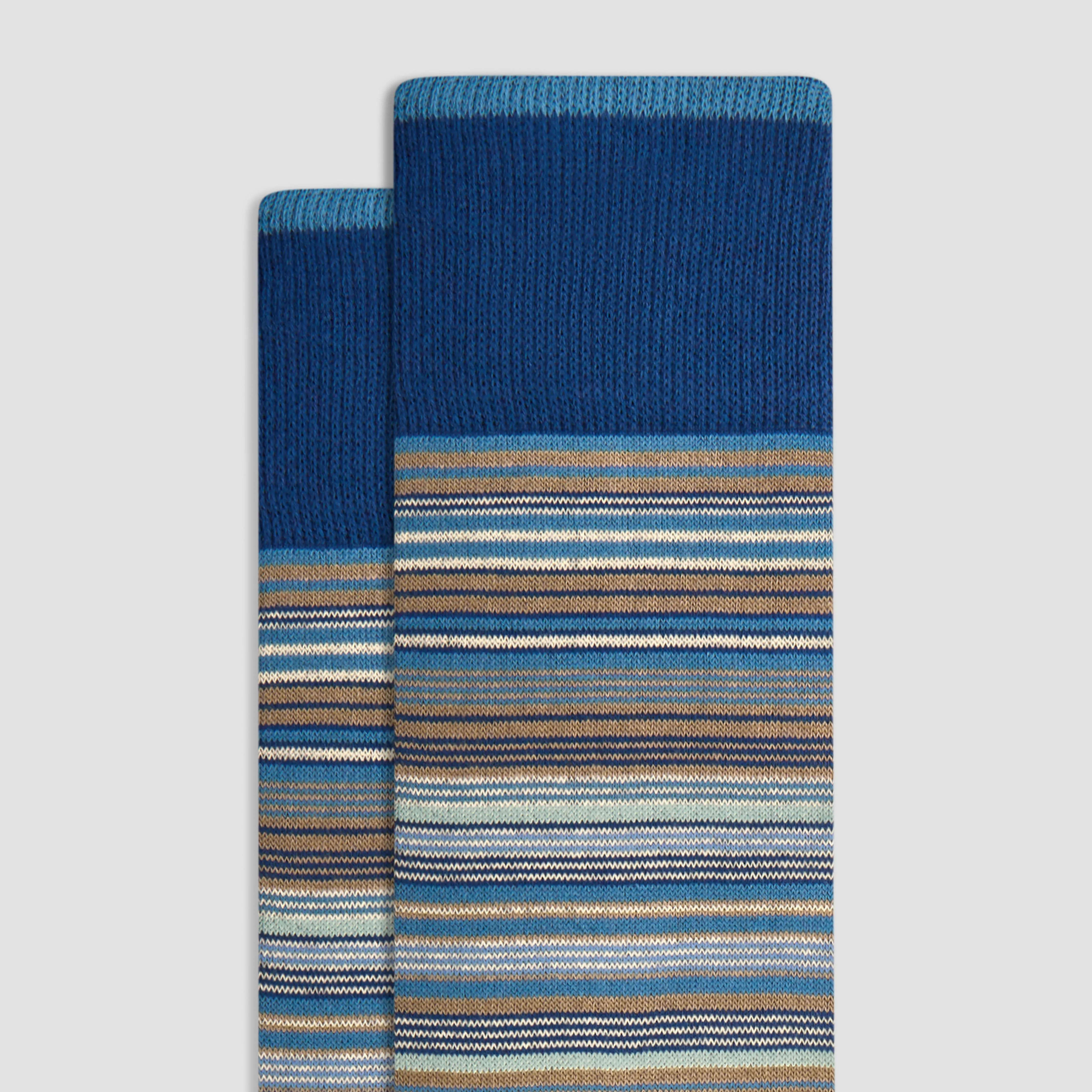 Striped Cashmere Mid-Calf Socks