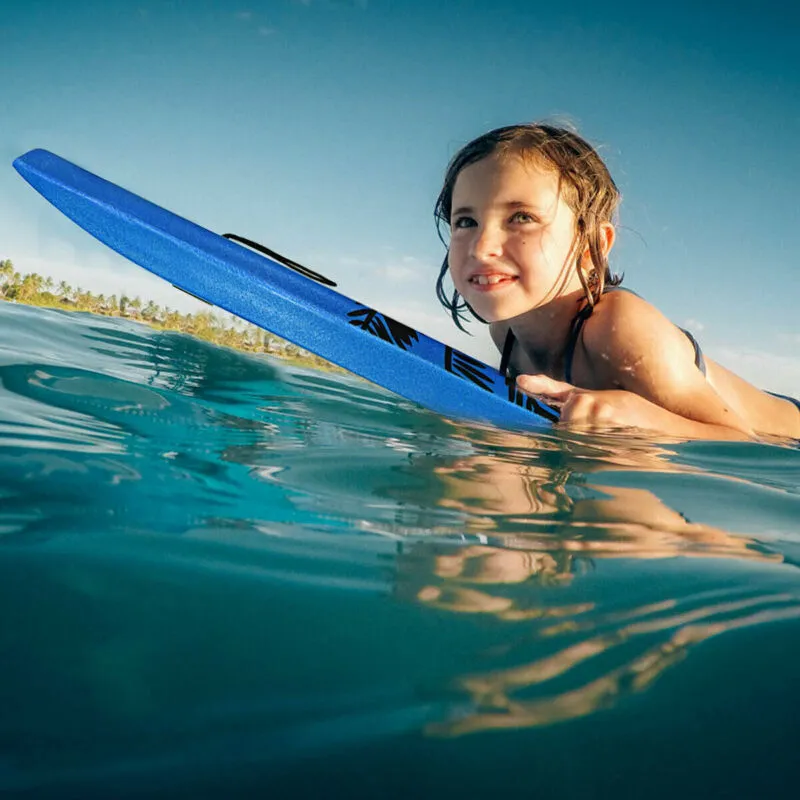 Super Lightweight Bodyboard Surfing with Leash EPS Core Boarding-M - Color: Blue
