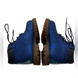 Timberland blue glitter custom boots 7 Toddler