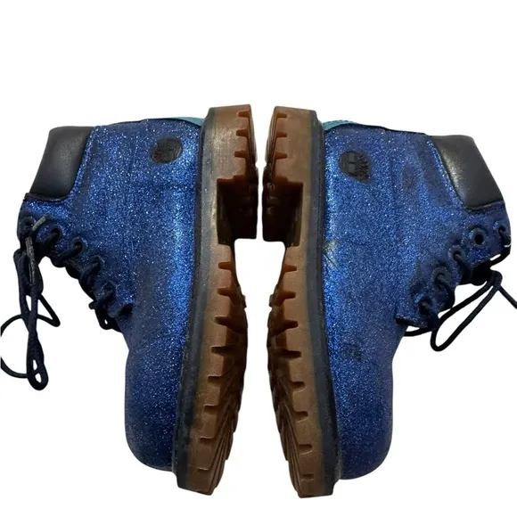 Timberland blue glitter custom boots 7 Toddler