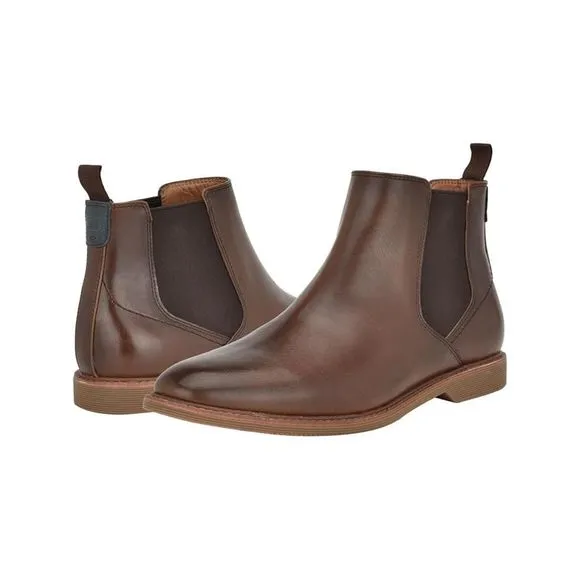 TOMMY HILFIGER Mens Brown Heel Pull-Tab Goring Risten Round Toe Chelsea 11