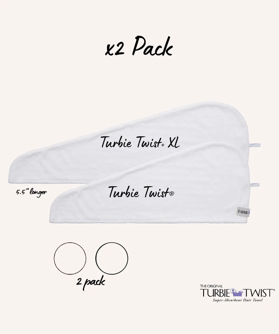 Turbie Twist Microfiber Hair Towel - Absorbent and Lightweight