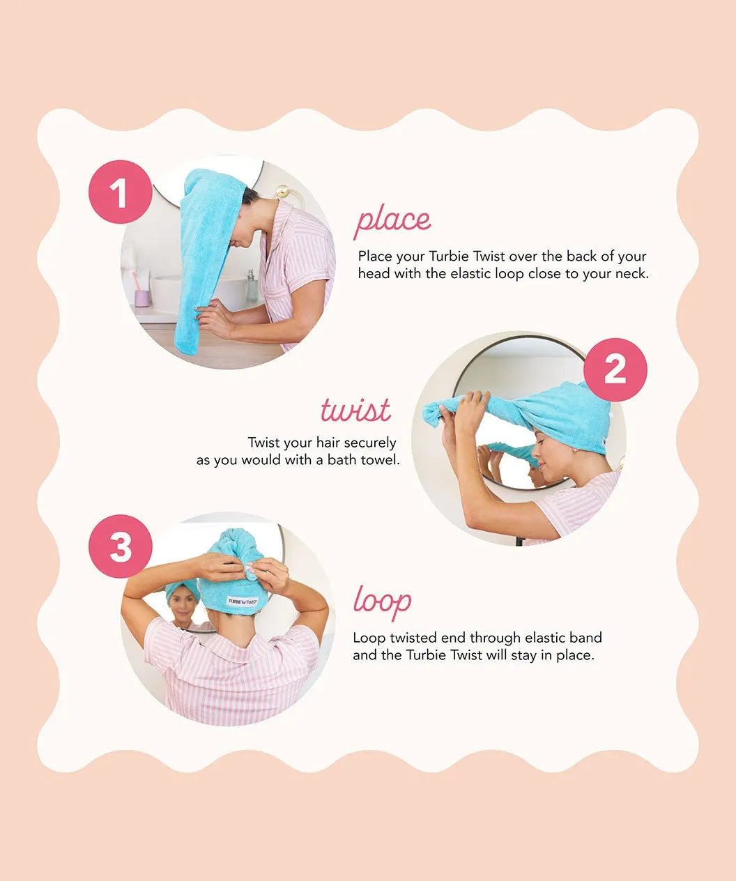 Turbie Twist Microfiber Hair Towel - Absorbent and Lightweight