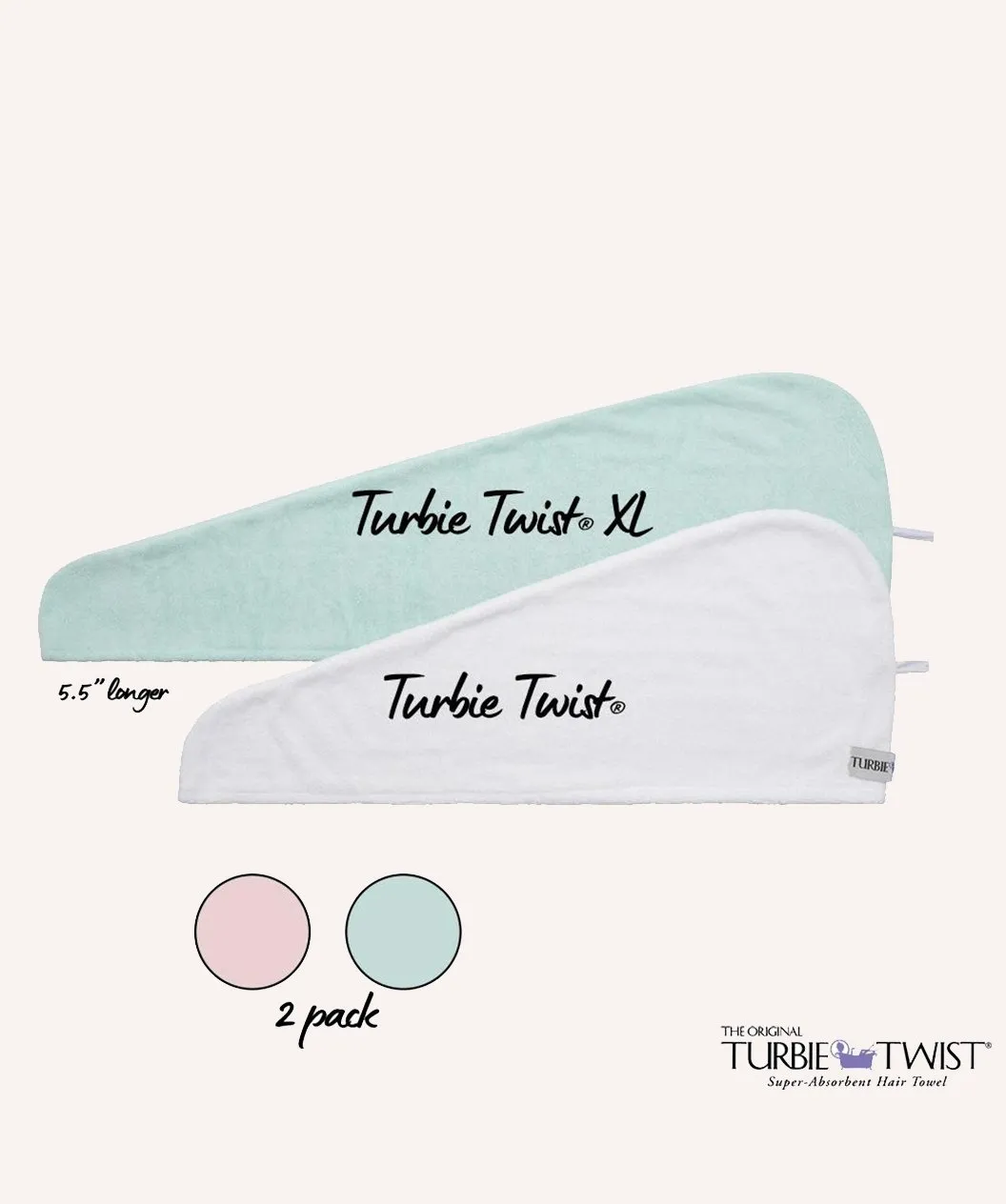 Turbie Twist Microfiber Hair Towel - Absorbent and Lightweight
