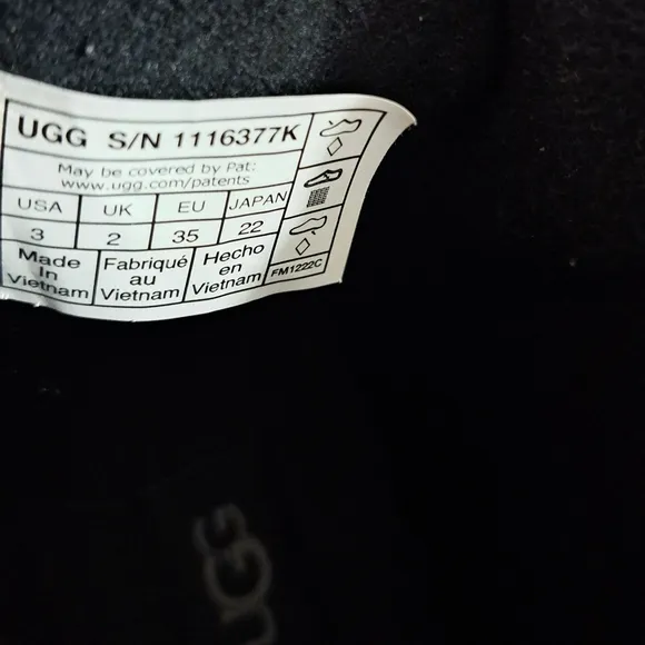 UGG Robley Glitter Black Boots Kid's Size 3