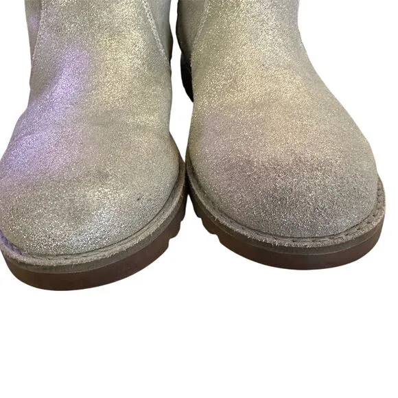 UGG Women's Corene Metallic Ankle Boots Silver Purple Laces Size 5
