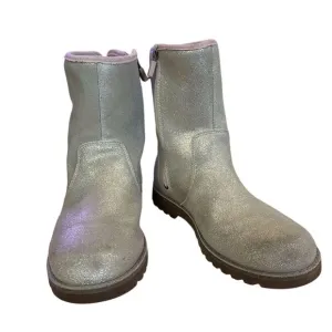 UGG Women's Corene Metallic Ankle Boots Silver Purple Laces Size 5