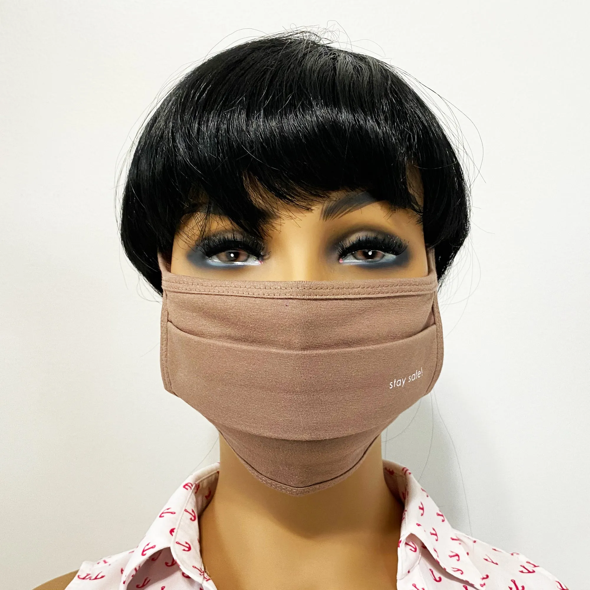 Unisex Face Mask, Washable & Reusable Face Mask, Double Layered Cloth Face Covering, 100% Organic Cotton Mask - Brown