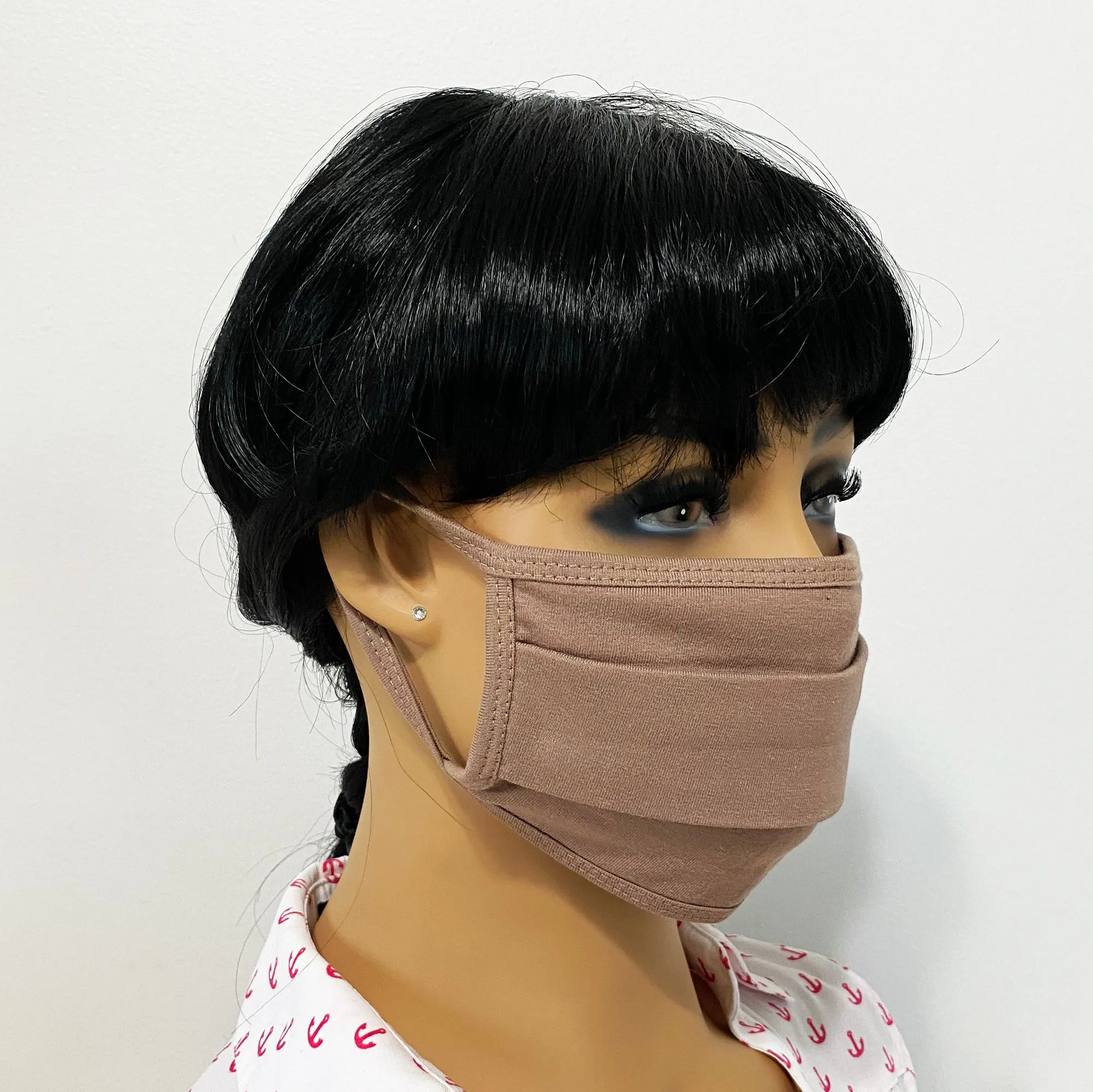 Unisex Face Mask, Washable & Reusable Face Mask, Double Layered Cloth Face Covering, 100% Organic Cotton Mask - Brown