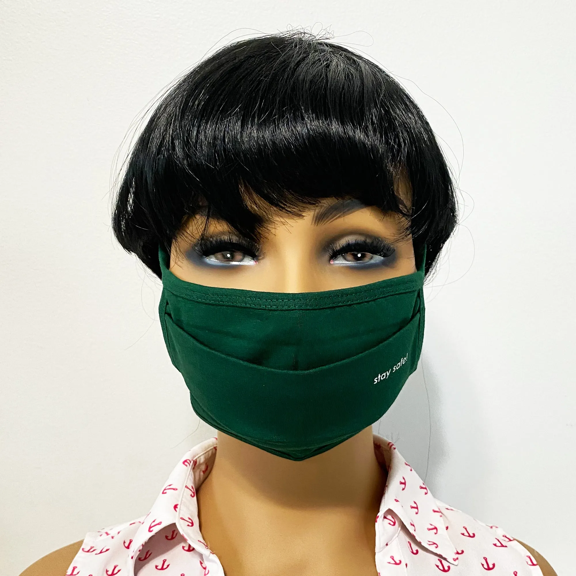 Unisex Face Mask, Washable & Reusable Face Mask, Double Layered Cloth Face Covering, 100% Organic Cotton Mask - Green