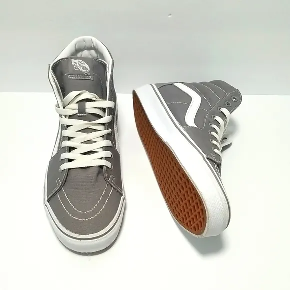 VANS Men's Skateboard Shoe, High Top Grey Canvas Size 10  Off the Wall