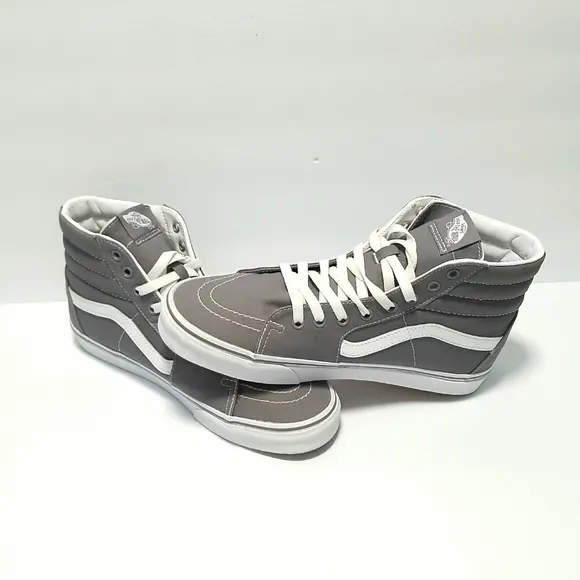 VANS Men's Skateboard Shoe, High Top Grey Canvas Size 10  Off the Wall