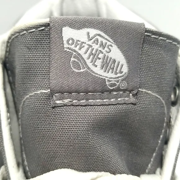 VANS Men's Skateboard Shoe, High Top Grey Canvas Size 10  Off the Wall