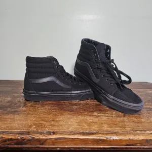 Vans Sk8 Hi Canvas High Top Shoe Sneaker Black/Black Mens 8.5/ Womens 10