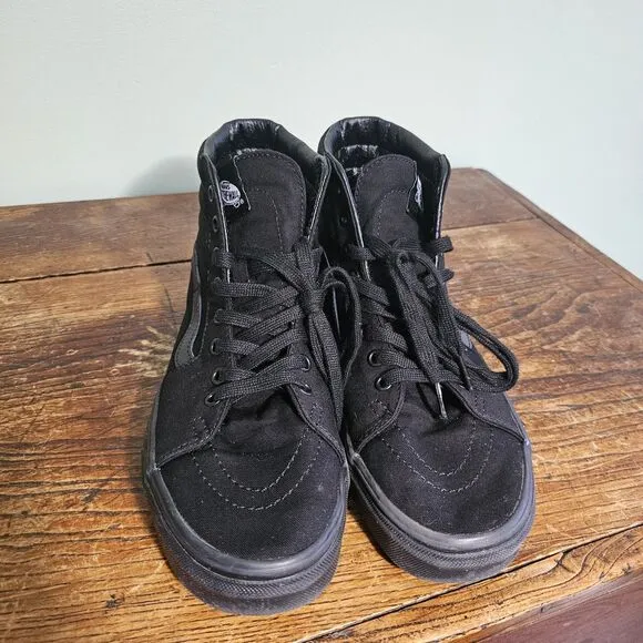Vans Sk8 Hi Canvas High Top Shoe Sneaker Black/Black Mens 8.5/ Womens 10