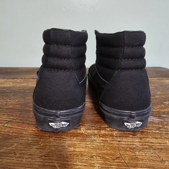 Vans Sk8 Hi Canvas High Top Shoe Sneaker Black/Black Mens 8.5/ Womens 10