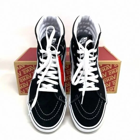 Vans Sk8 Hi Men's Size Canvas High Top VN0A32QGQW7 White Skateboarding Black