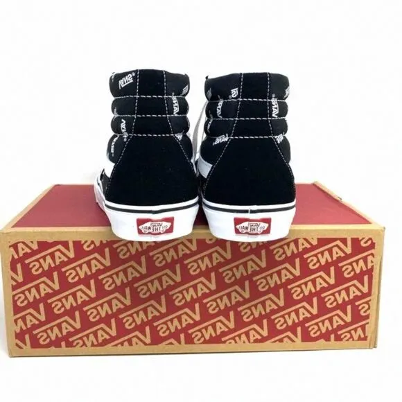 Vans Sk8 Hi Men's Size Canvas High Top VN0A32QGQW7 White Skateboarding Black