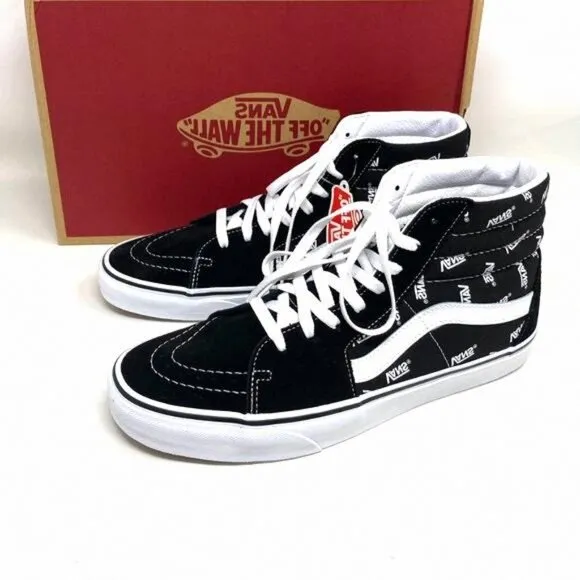 Vans Sk8 Hi Men's Size Canvas High Top VN0A32QGQW7 White Skateboarding Black