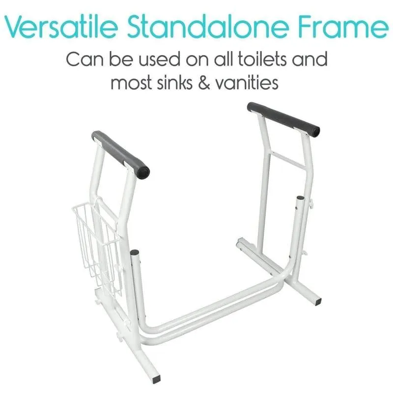 Vive Health Stand Alone Toilet Rail - Lightweight & Portable