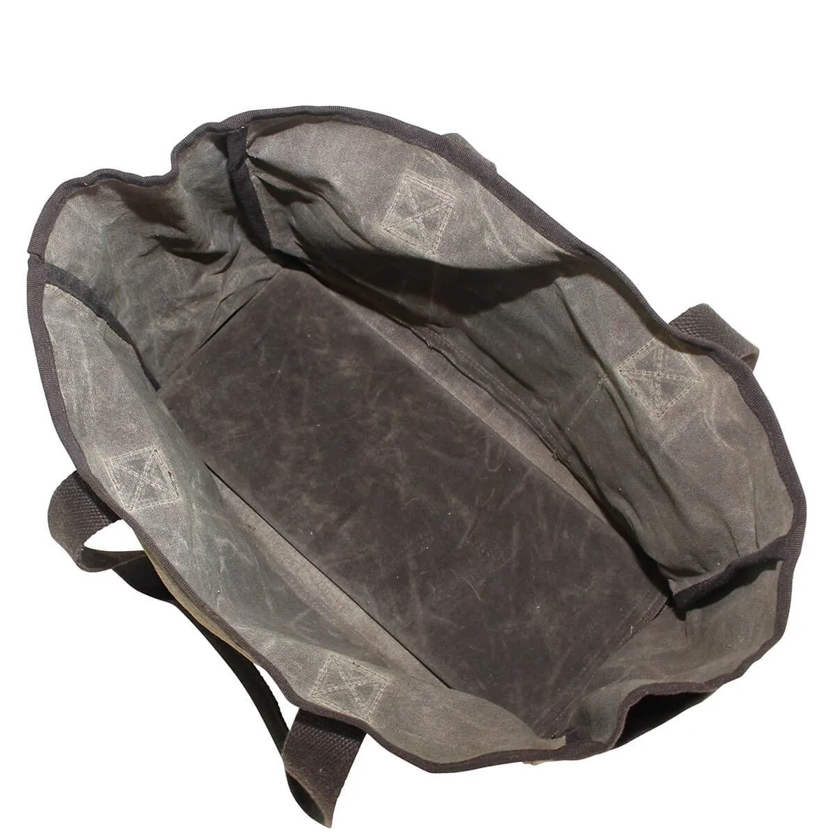 Waxed Canvas Utility Tote - Father's Day Gift - Gift for Men - Olive Brown
