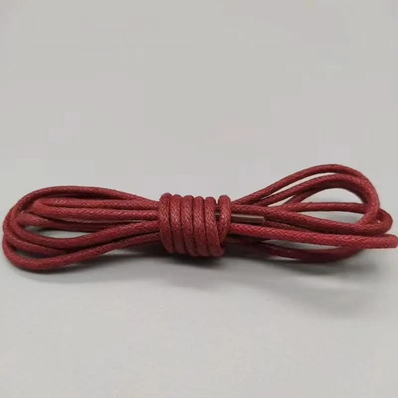 Waxed Leather Shoelaces – Unisex Round Thin Laces