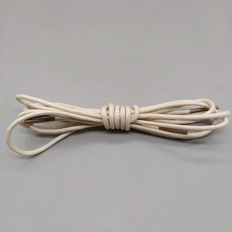 Waxed Leather Shoelaces – Unisex Round Thin Laces