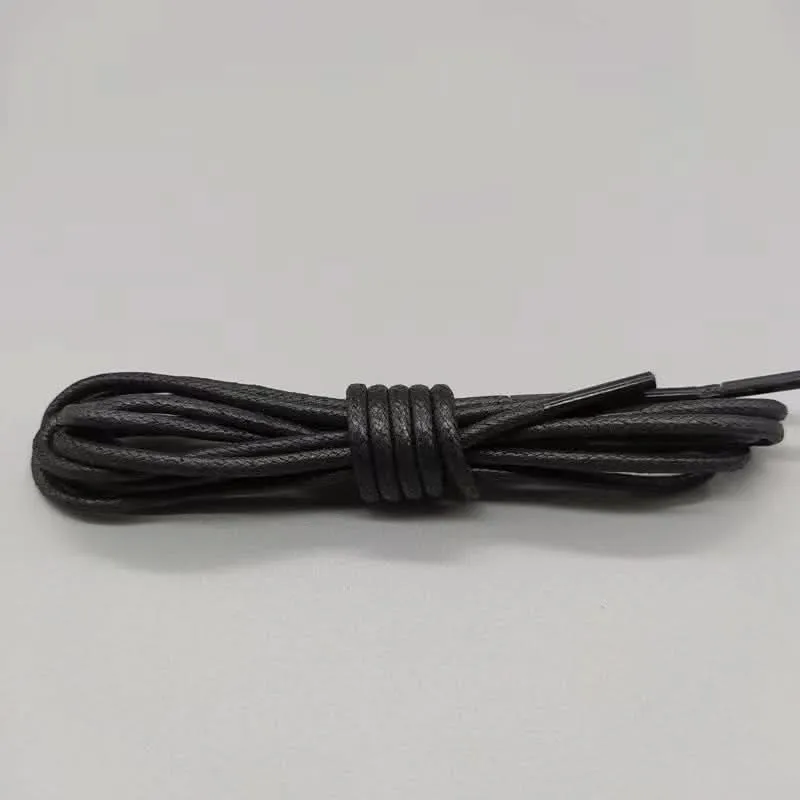 Waxed Leather Shoelaces – Unisex Round Thin Laces