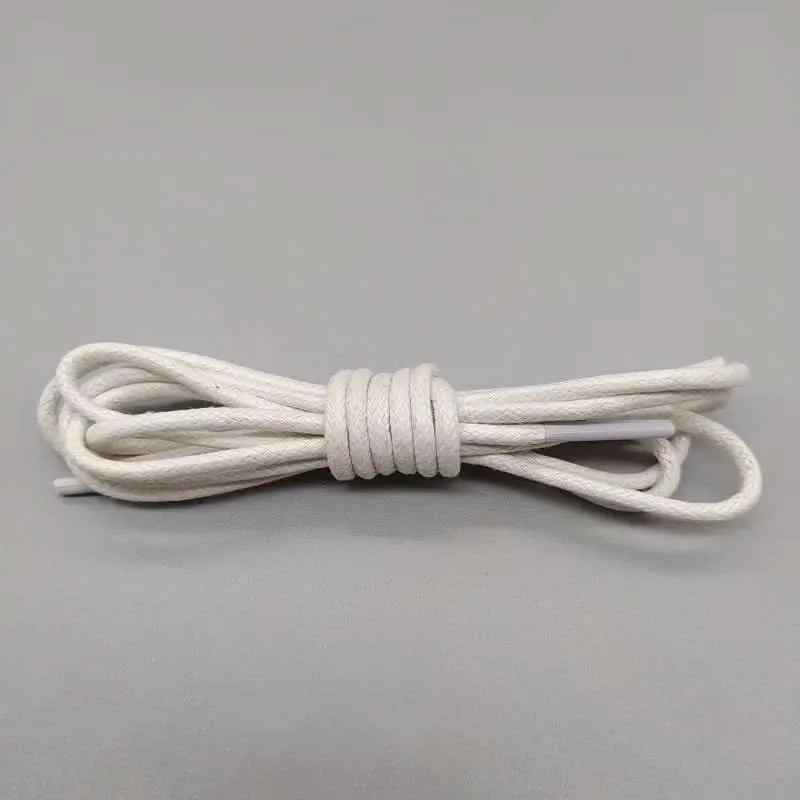 Waxed Leather Shoelaces – Unisex Round Thin Laces