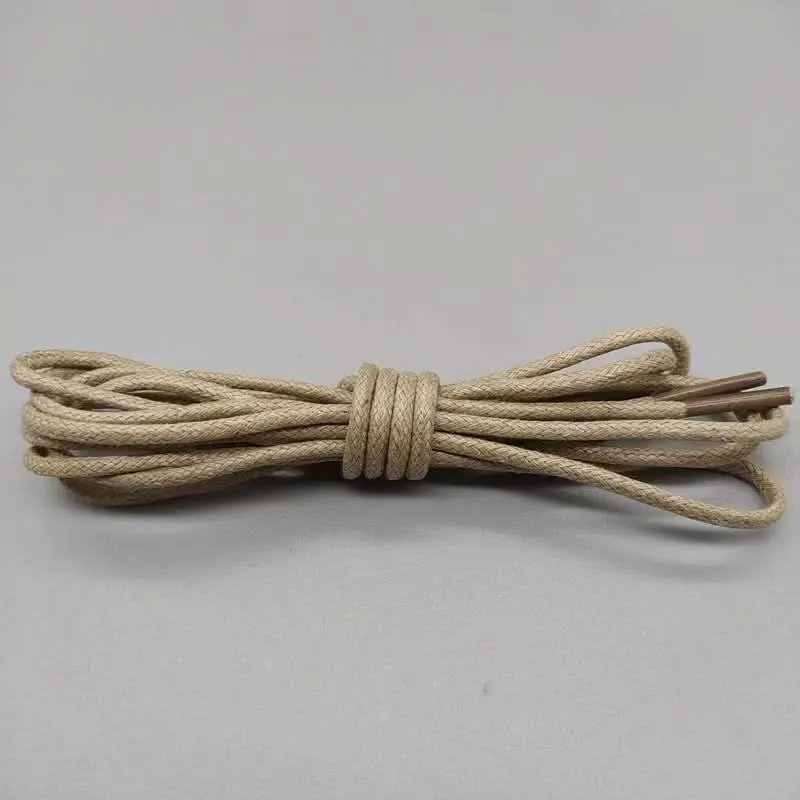 Waxed Leather Shoelaces – Unisex Round Thin Laces