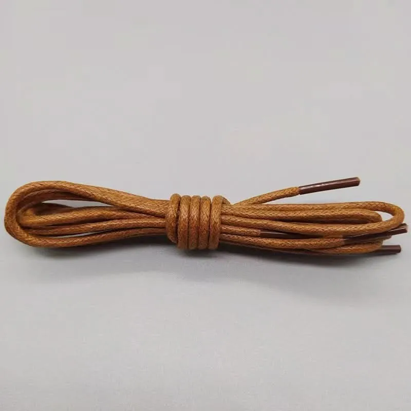 Waxed Leather Shoelaces – Unisex Round Thin Laces