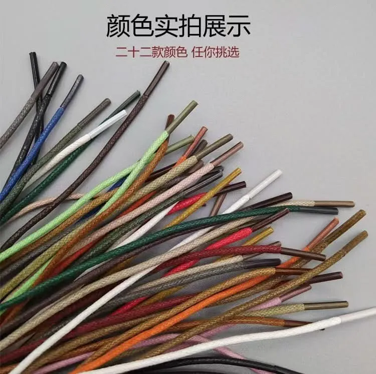 Waxed Leather Shoelaces – Unisex Round Thin Laces