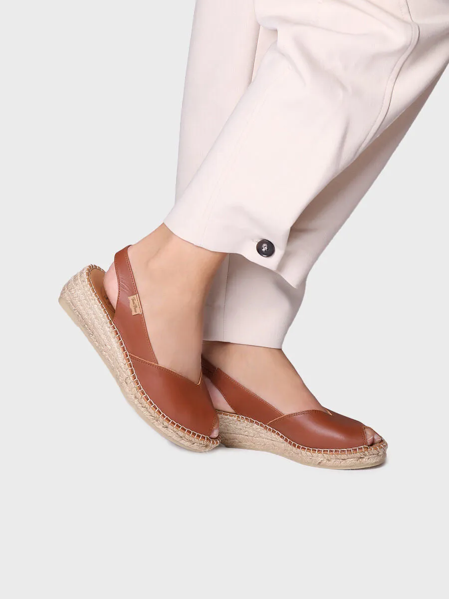 Wedge espadrilles in leather - BERNIA-P