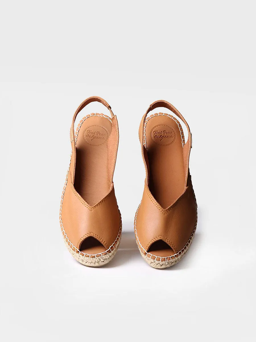 Wedge espadrilles in leather - BERNIA-P