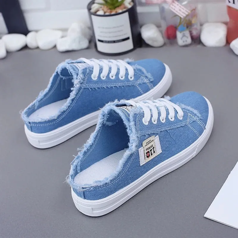 Women Canvas Shoes flat sneakers women casual shoes low upper lace up white shoes