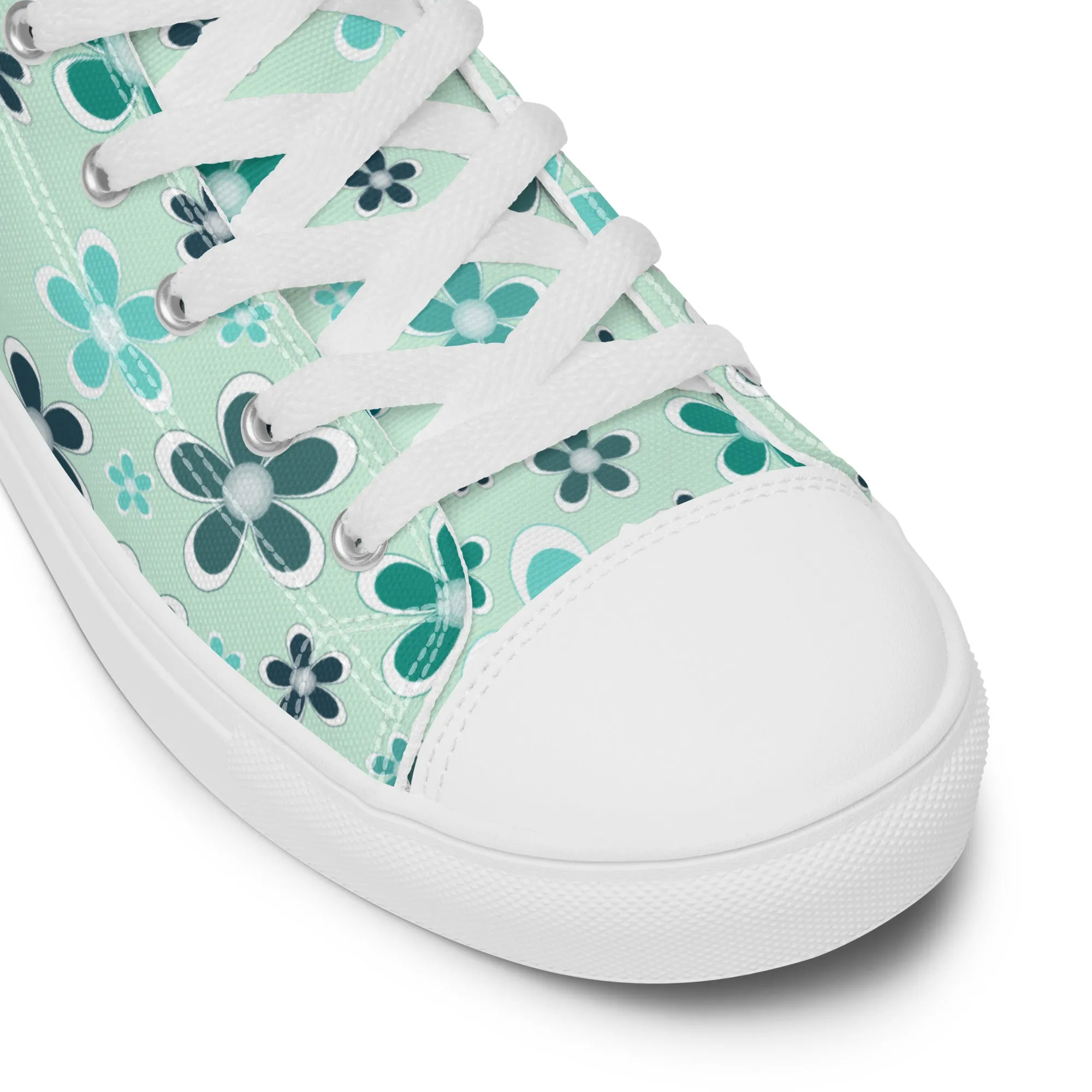 Women’s high top canvas shoes  - Flower Pattern - print on demand