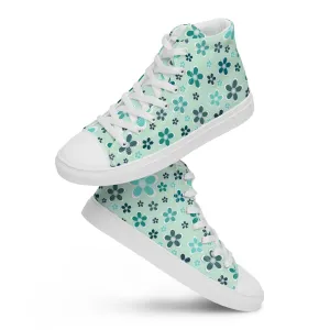 Women’s high top canvas shoes  - Flower Pattern - print on demand