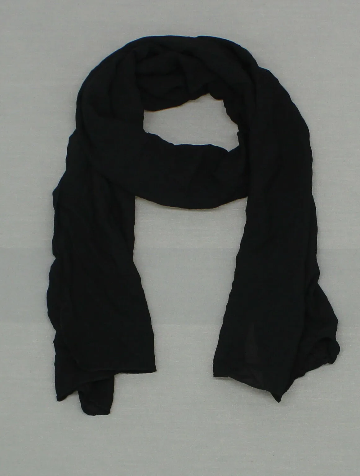 Women's Lightweight Rectangle Summer Scarf 18 x 62 Black