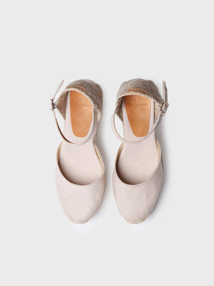 Women's linen wedge espadrilles - LAIA-NT