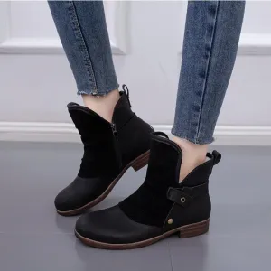Women's Martin Boots – Round Toe and Small Heel