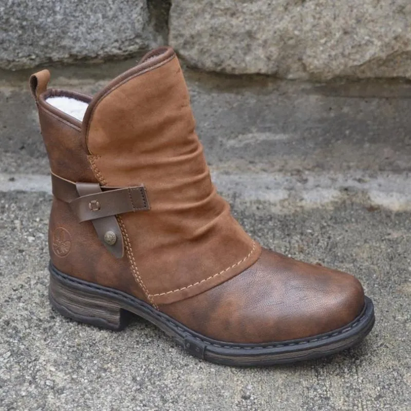 Women's Martin Boots – Round Toe and Small Heel