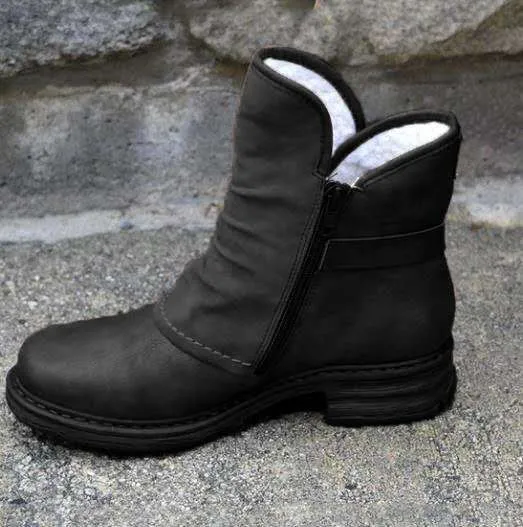 Women's Martin Boots – Round Toe and Small Heel