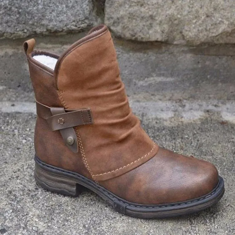 Women's Martin Boots – Round Toe and Small Heel