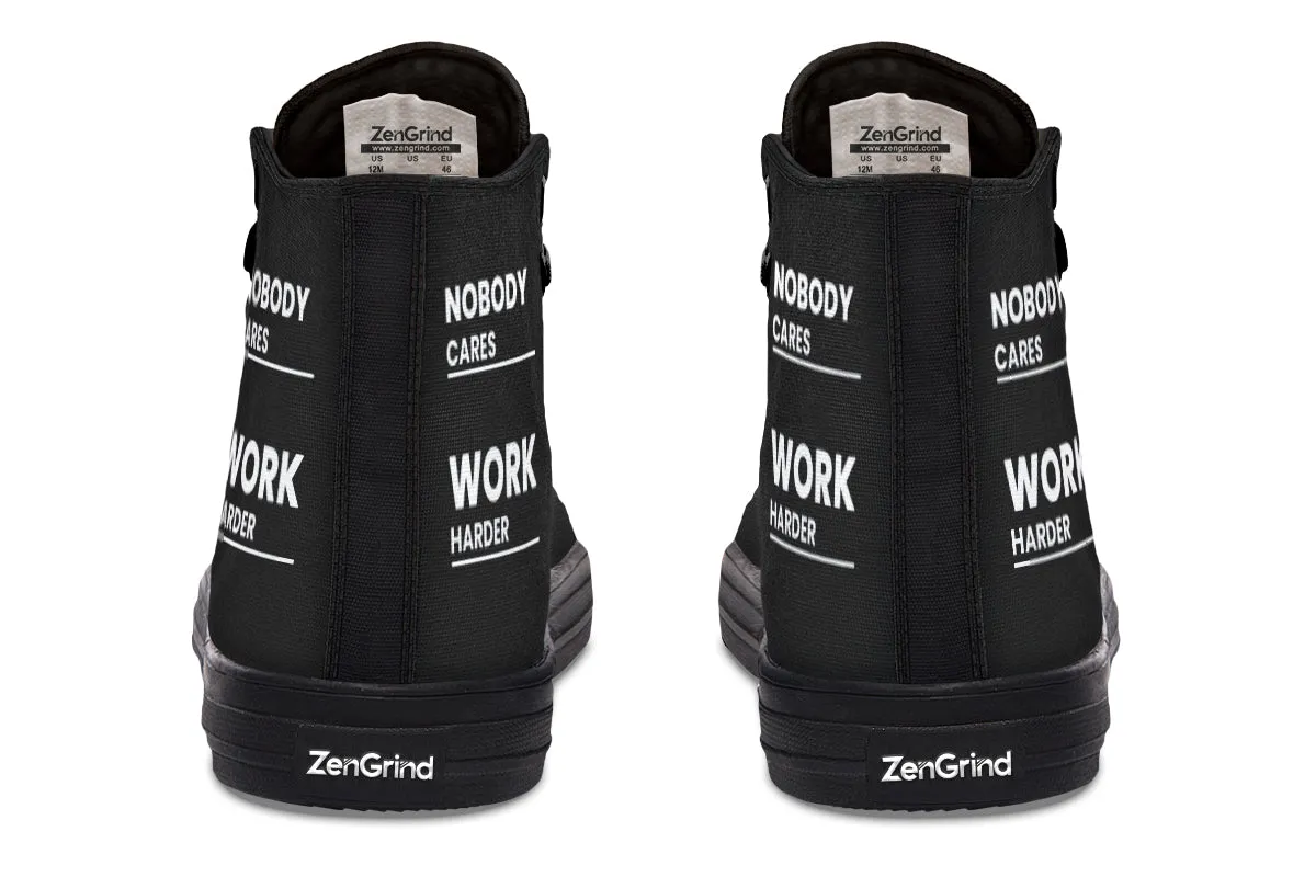 Work Harder Black - High Tops