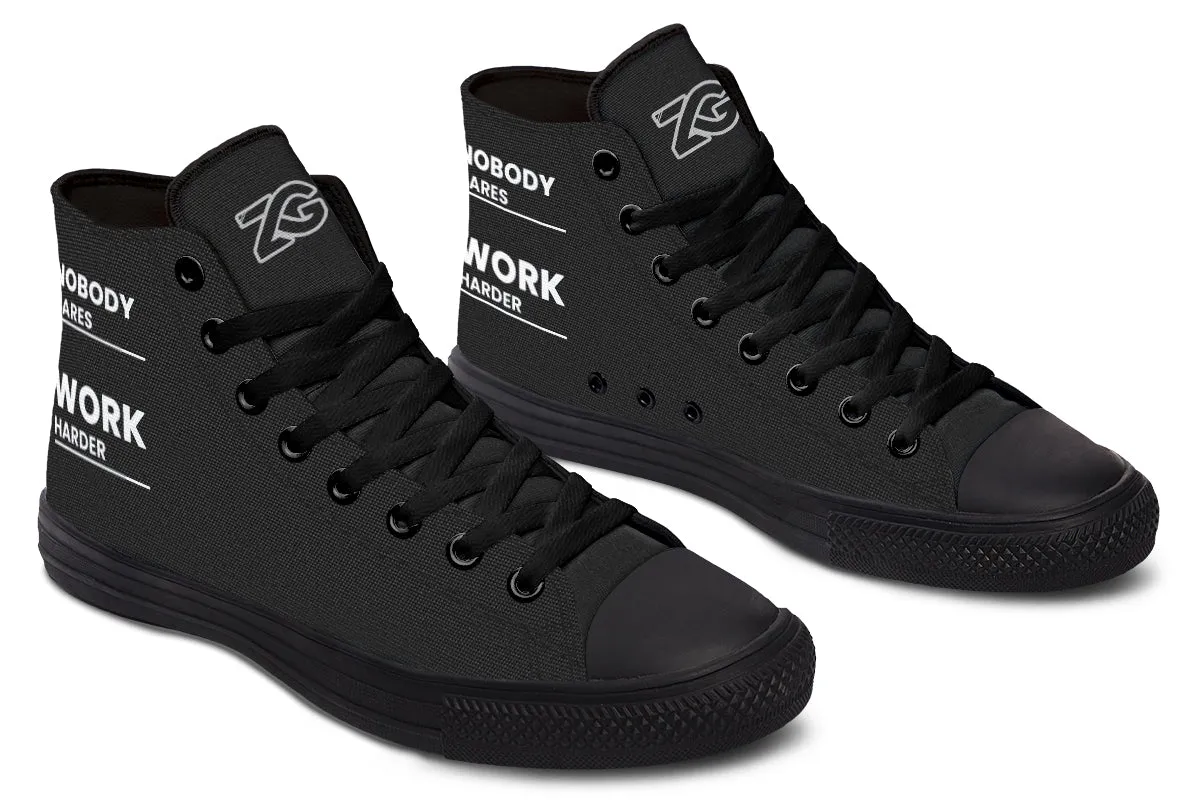 Work Harder Black - High Tops