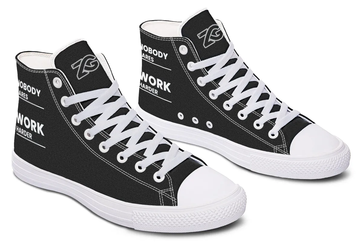 Work Harder Black - High Tops