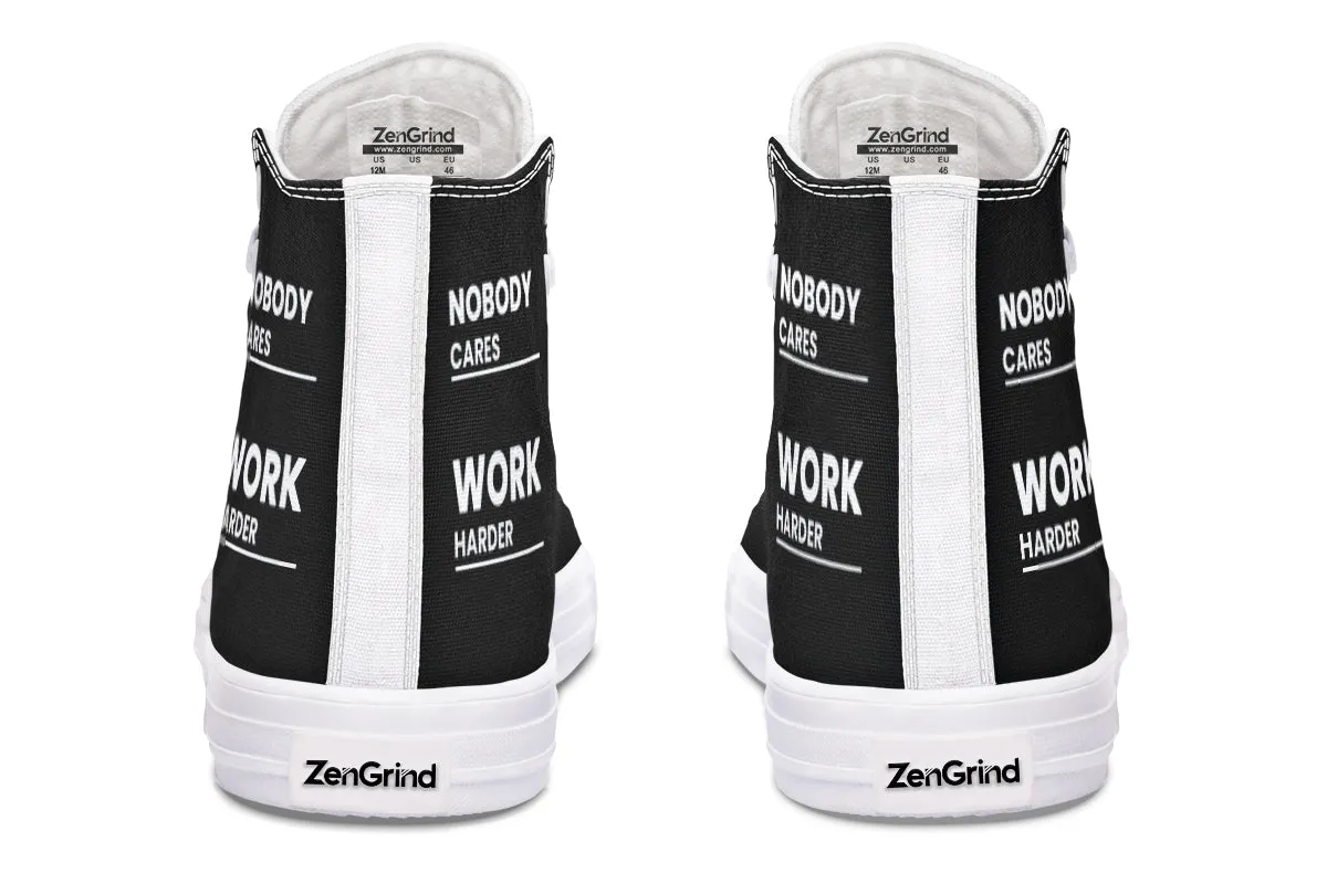 Work Harder Black - High Tops