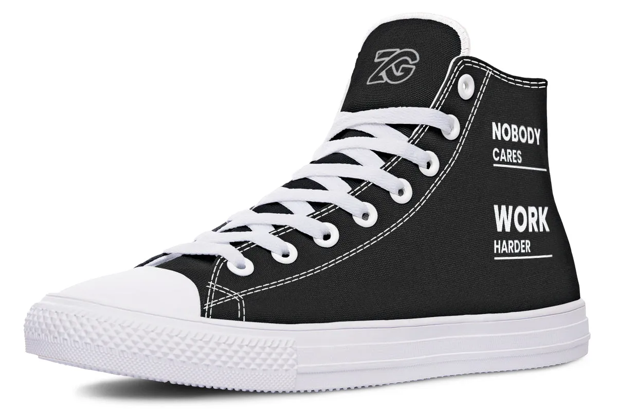 Work Harder Black - High Tops