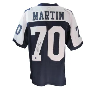 Zack Martin Signed Navy/White Custom Football Jersey Cowboys Beckett 186577